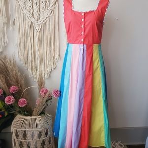 NEW Wildflower Clothing rainbow pride midi dress small medium large